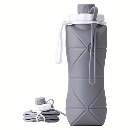 Collapsible Water Bottle 600ml Grey