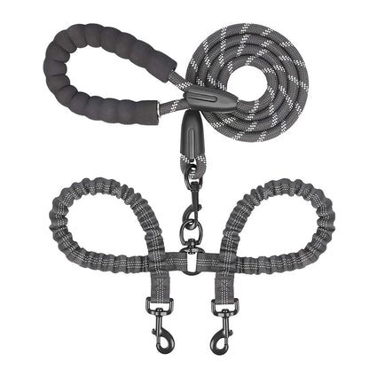 Double Dog Lead No Tangle Black