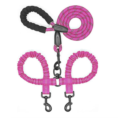 Double Dog Lead No Tangle Pink