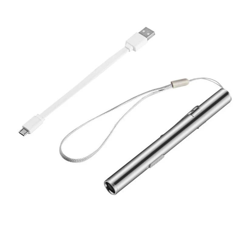 Mini LED USB Rechargeable Travel Torch With Cable